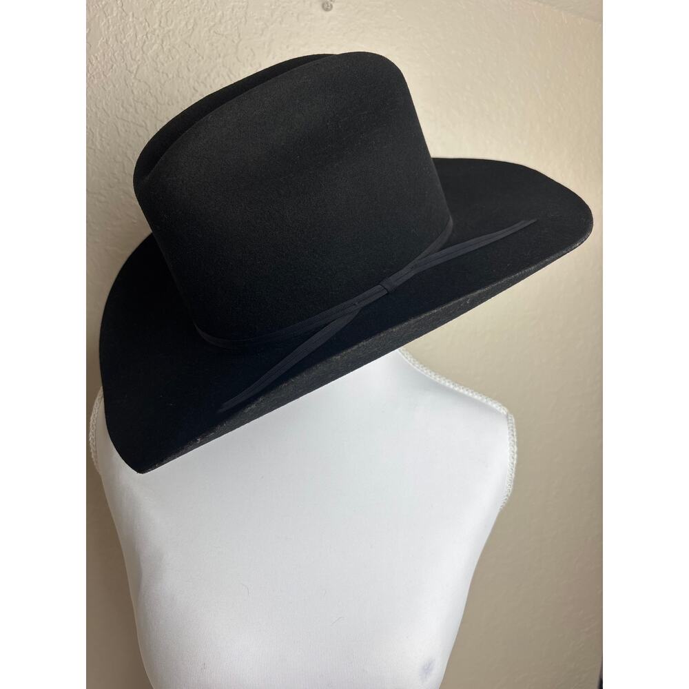 MHT Western Black Felt Cowboy Hat Master Hatters of Texas Wide Brim USA - Picture 2 of 8